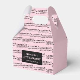 Blush Pink Naam & leeftijd Verjaardag Favoriet Box Bedankdoosjes