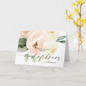 Blush Pink naar mijn bruiloftsbruidsmeisje bedankt Kaart (Gele Bloem)