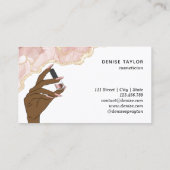 Blush Pink Nagel Salon Vrouw Hand Nagels Technicus Visitekaartje (Achterkant)