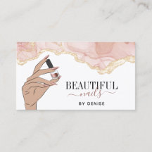 Blush Pink Nagel Salon Vrouw Hand Nagels Technicus