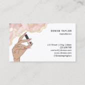 Blush Pink Nagel Salon Vrouw Hand Nagels Technicus Visitekaartje (Achterkant)