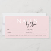 Blush Pink Nail Salon Logo Cadeaubonnen (Achterkant)