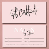 Blush Pink Nail Salon Logo Cadeaubonnen