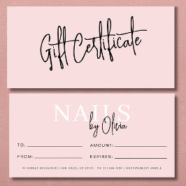 Blush Pink Nail Salon Logo Cadeaubonnen