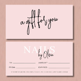 Blush Pink Nail Salon Logo Cadeaubonnen
