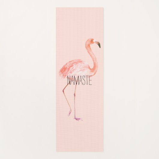 Blush Pink Namaste Flamingo Yogamat (Voorkant)