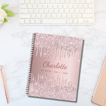 Blush pink name diary