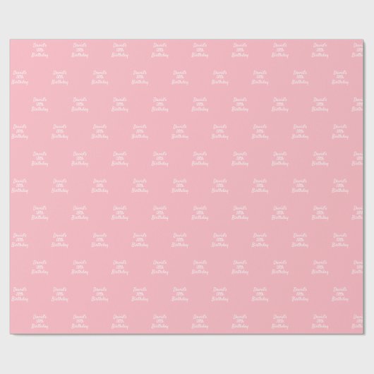 Blush pink name script cadeaupapier (Vlak)