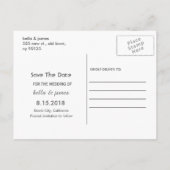 Blush Pink Navy Blue Bewaar de datum Briefkaarten (Achterkant)