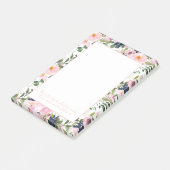 Blush Pink Navy Blue Floral Christelijke Bijbelver Post-it® Notes (Schuin)