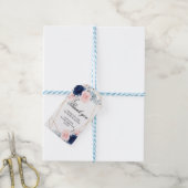 Blush Pink & Navy Blue Floral Gift Label Cadeaulabel (Met Touw)