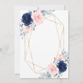 Blush Pink & Navy Blue Floral Vrijgezellenfeest Kaart (Achterkant)