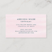 Blush Pink Navy Blue Modern Gold Speckle Abstract Visitekaartje (Achterkant)