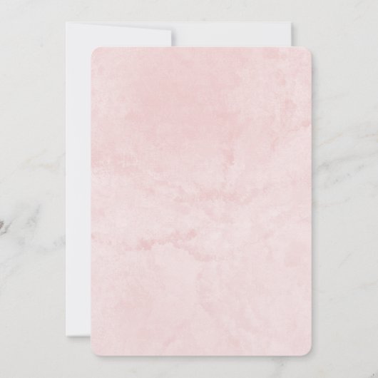 Blush Pink Navy Blue Waterverf Peony Wedding Kaart (Achterkant)