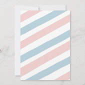 Blush Pink & Navy Gender onthullen partijuitnodigi Kaart (Achterkant)