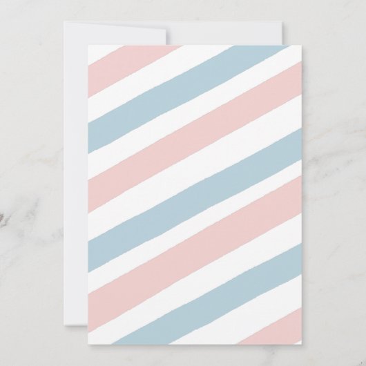 Blush Pink & Navy Gender onthullen partijuitnodigi Kaart (Achterkant)