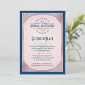 Blush Pink Navy Silver  Lijst Vrijgezellenfeest Kaart (Staand voorkant)