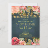 Blush pink navy string licht kaart (Voorkant)