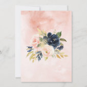 Blush Pink & Navy Sweet Baby shower Invitation Kaart (Achterkant)