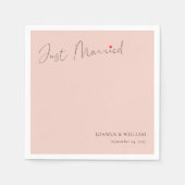 Blush Pink net getrouwd bruiloft servetten met nam (Voorkant)
