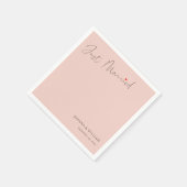 Blush Pink net getrouwd bruiloft servetten met nam (Hoek)