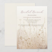 Blush Pink Neutral Bridal Brunch Douche Uitnodigin Kaart (Voorkant / Achterkant)