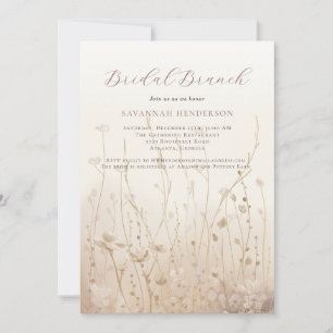 Blush Pink Neutral Bridal Brunch Douche Uitnodigin Kaart