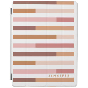 Blush Pink Neutrale Stripes Modern iPad Cover