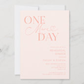 Blush Pink Nog een dag repetitie diner Kaart (Voorkant)