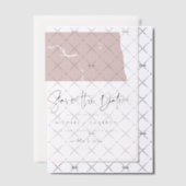 Blush Pink North Dakota Minimalist Bewaar de datum Vellum Uitnodigingen (Offset (Uitnodiging))