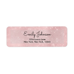 Blush Pink of Roos Gold Sparkle en Glitter Etiket
