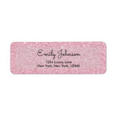 Blush Pink of Roos Gold Sparkle en Glitter Etiket (Voorkant)