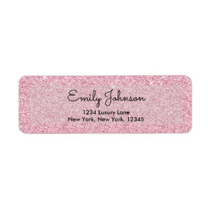 Blush Pink of Roos Gold Sparkle en Glitter Etiket