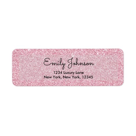 Blush Pink of Roos Gold Sparkle en Glitter Etiket (Voorkant)