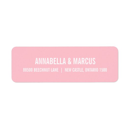 Blush Pink Old Fashion Typography Address Label (Voorkant)