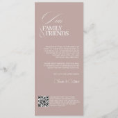 Blush Pink Old Money Wedding Dinner Menu Card (Achterkant)