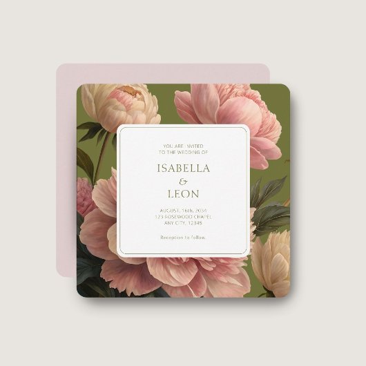 Blush Pink |  Olijf & Roos bruiloft Kaart