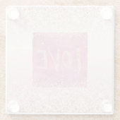 Blush Pink Ombre Glitzy Glitter Sparkle Love Glazen Onderzetter (Achterkant)