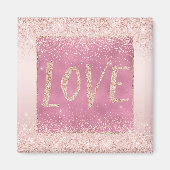 Blush Pink Ombre Glitzy Glitter Sparkle Love Magneet (Voorkant)