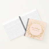 Blush Pink Ombre Gold Confetti Stip Creative Notitieboek (Binnen)