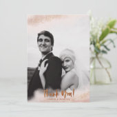 Blush Pink Ombre Gold Wedding Bedankkaart (Staand voorkant)