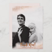 Blush Pink Ombre Gold Wedding Bedankkaart (Voorkant / Achterkant)