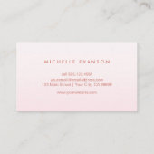 Blush Pink Ombre minimalist Professional Visitekaartje (Achterkant)