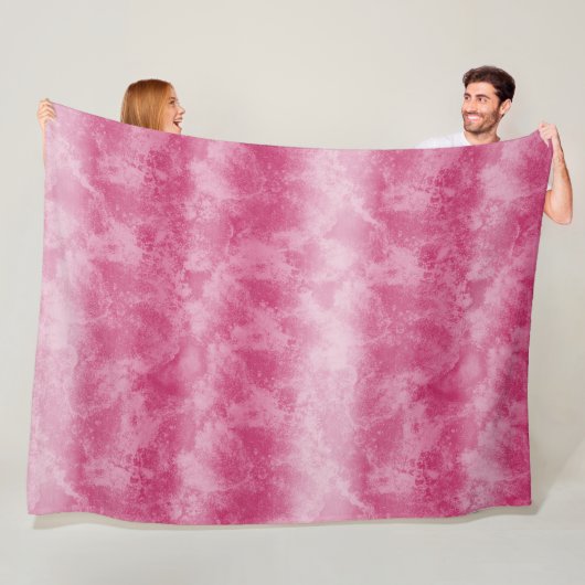 Blush Pink Ombre Stripes Fleece Deken (In situ)