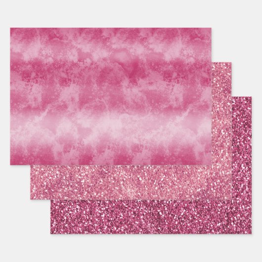 Blush Pink Ombre Stripes Inpakpapier Vel (Set)