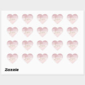 Blush Pink Ombre Waterverf Gold Glitter Love   Hart Sticker (Vel)