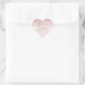 Blush Pink Ombre Waterverf Gold Glitter Love   Hart Sticker (Tas)