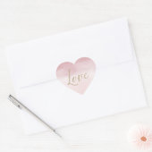 Blush Pink Ombre Waterverf Gold Glitter Love   Hart Sticker (Envelop)