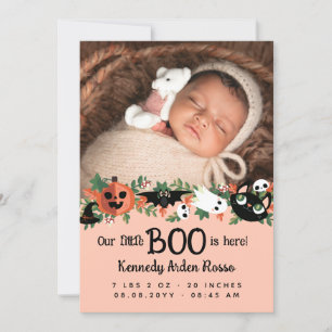 Blush Pink Onze kleine boo is hier Halloween Baby Aankondiging