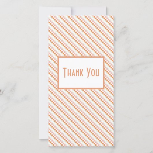 Blush Pink & Oranje Grid Bedankt Card (Voorkant)